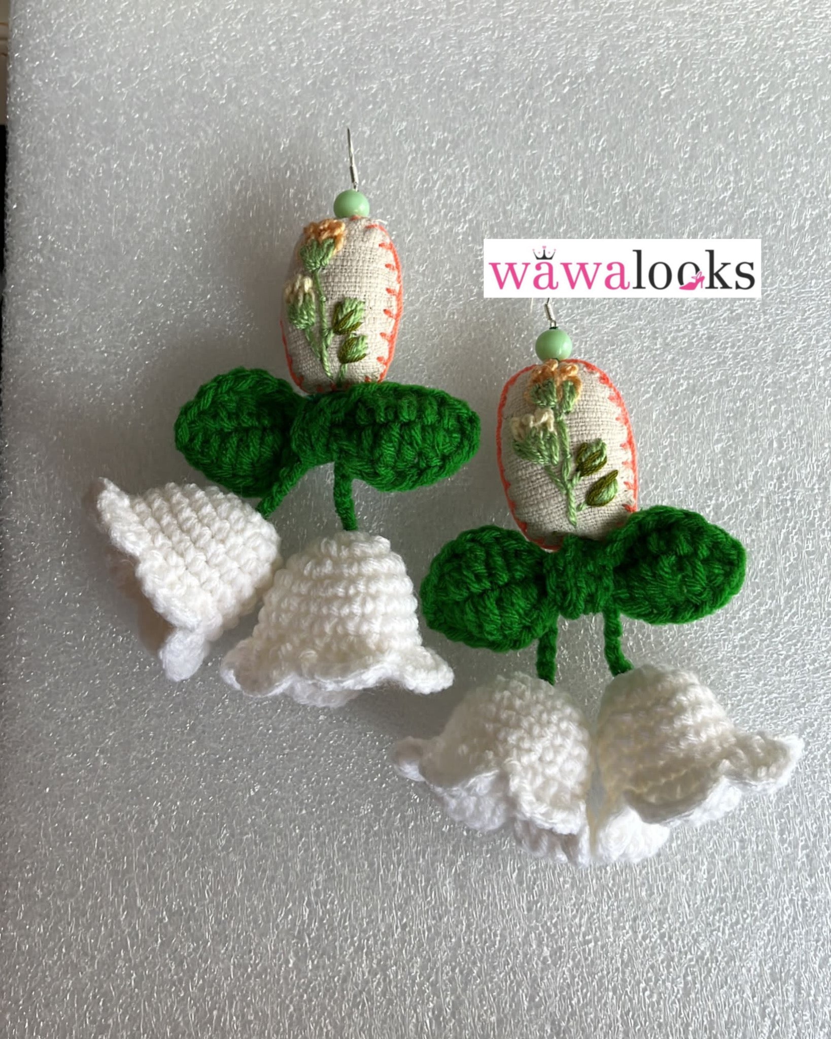 Floral with white Tulip earrings