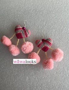 Sweet pink Pom Pom earrings