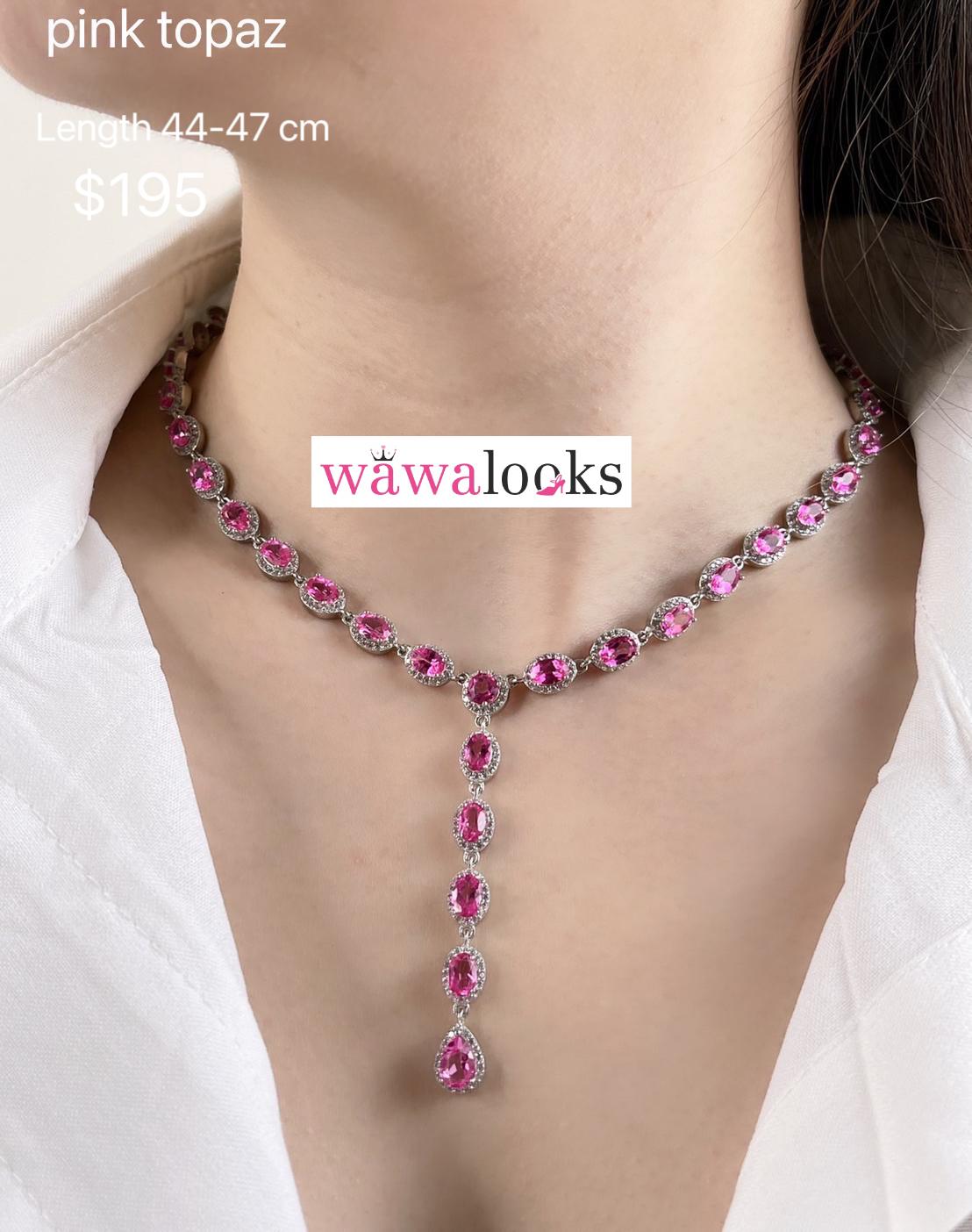 Pink Topaz Necklace